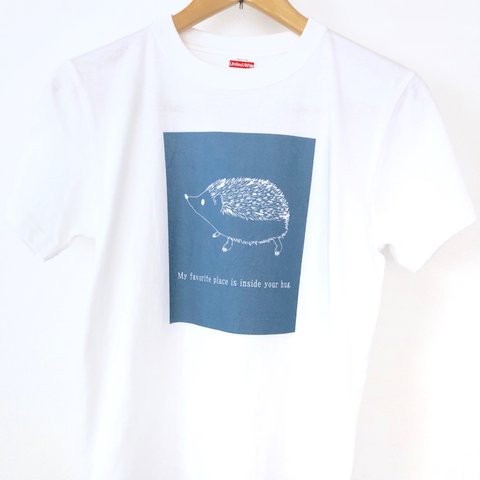 ハグハリネズミTシャツ（水色、青色）