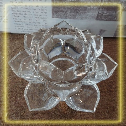 資材[再販2]✨蓮の花のクリスタルグラス