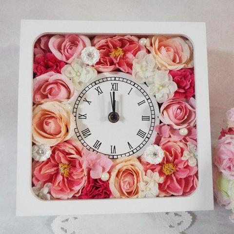 受注制作　色変更ＯＫ　豪華　バラ　花時計 ピンク 母の日、ウェディング、新築、お誕生日、還暦、新築祝　