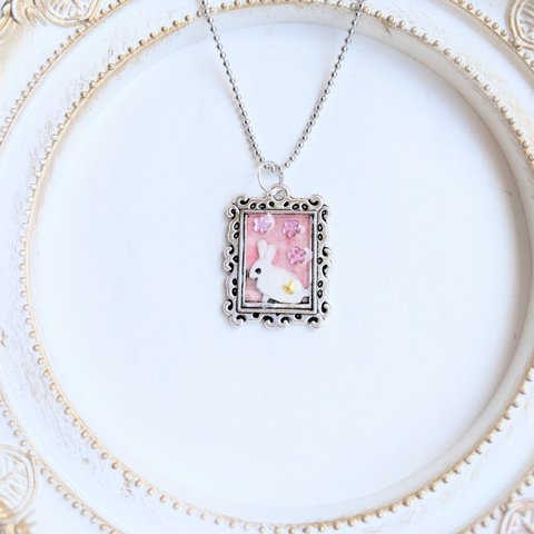 【SALE】桜とうさぎのネックレス