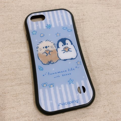 iPhone用グリップケース　もこぺん　ふわもこライフ-らっこ-