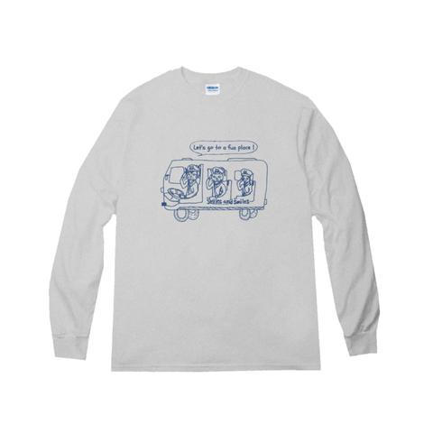 ベンガル　ネコ　バス　ロンT　~ smiles bus　Longsleeve T-shirts ~　Ash　ﾓｼﾞﾌﾞﾙｰ