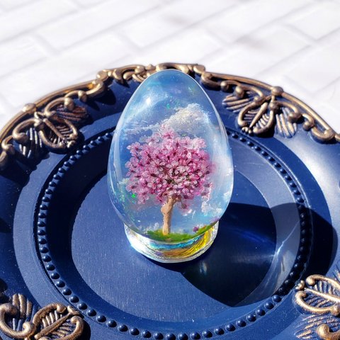 【B品】巨大卵の雲レジン「桜花爛漫」