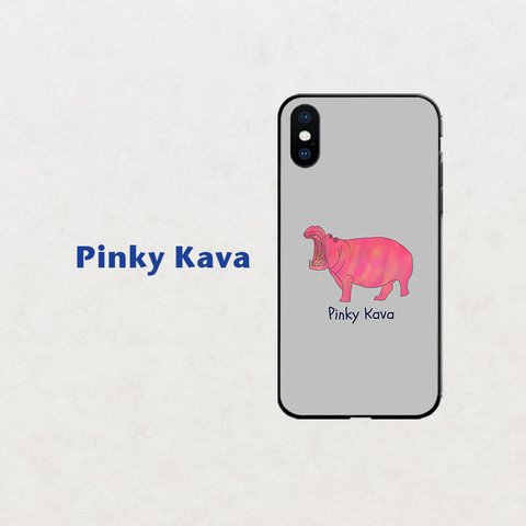 【Pinky Kava】グレー  スマホケース　iphone android ほぼ全機種対応