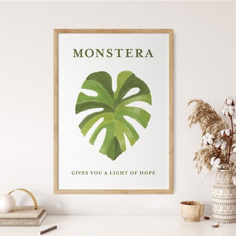 monstera | 爽やかなグリーンの植物ポスター