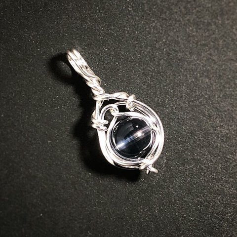 《フローライト》SILVER999ワイヤーアートネックレストップ051