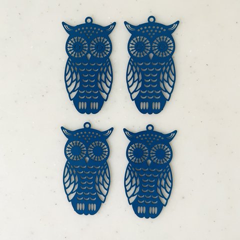 Navy Blue Owl Pendant Tops