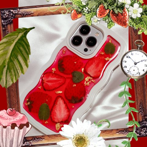 苺ゼリーケーキ（フルーツスマホケース）iPhone13pro