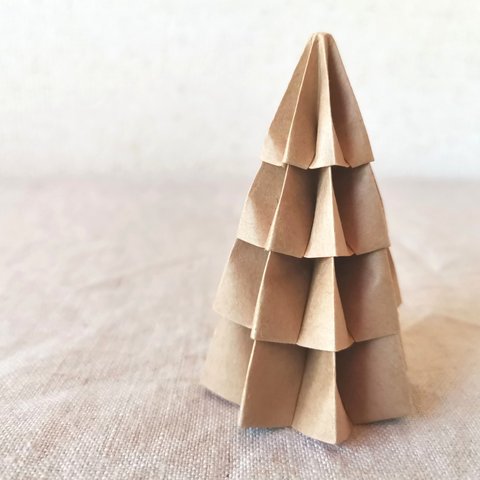 Paper tree * 折り紙 ツリーオブジェ（4段）クラフト紙 シンプル ナチュラル