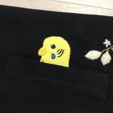 とりさんひょっこりTシャツ×セキセイインコ