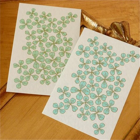 "とっておきのポストカード” 　SILKSCREEN POST CARD 2PC SET -LUCKY CLOVER-