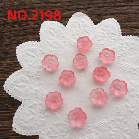 NO.2198 チェコガラスビーズ フラワー 桜(濃桃)