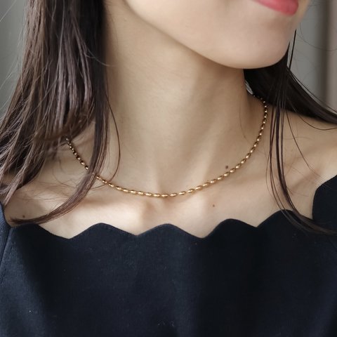 316L oval chain necklace（アレルギー対応）