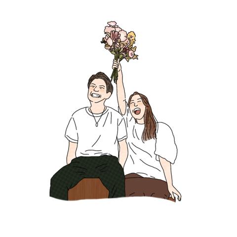 〚 似顔絵 イラスト 〛SNSアイコン：プレゼント：結婚式