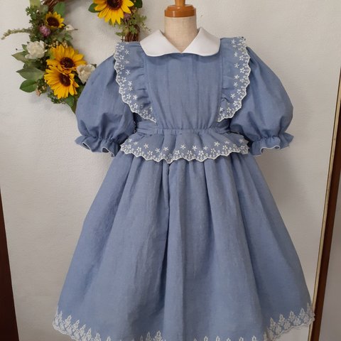 ☆new!!♥ アリス風♥ワンピースドレス☆チュール付き☆120㎝～130㎝☆　　　　　　　　　　　