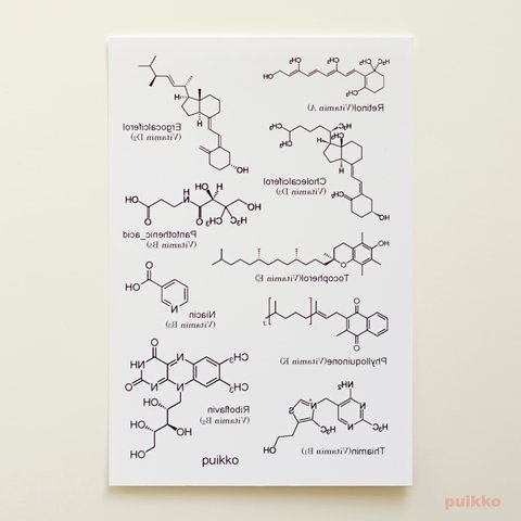 タトゥーシール　化学構造式　ビタミン1