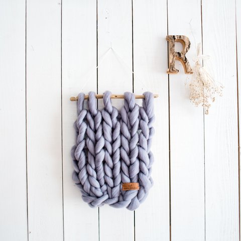 流木のchunky knit(チャンキーニット)のタペストリー   グレー*m