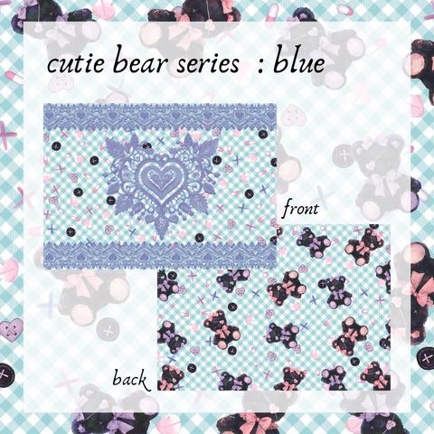 Cutie bear  A4両面デザインペーパー ブルー 10枚