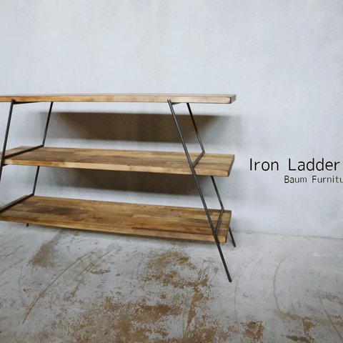 147 [Iron Ladder Shelf] 送料無料 折りたたみ棚 アウトドア キャンプ棚 キャンプ用品 軽量