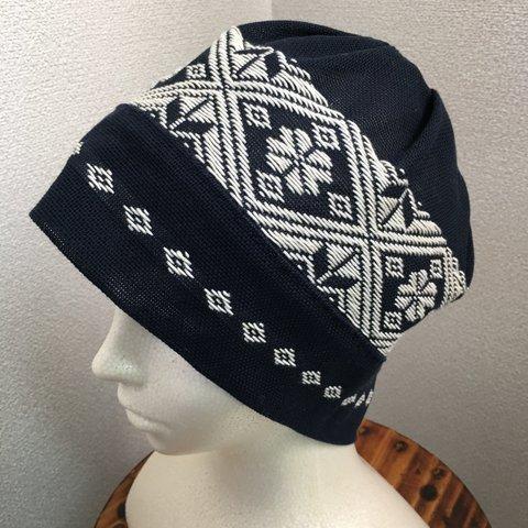 こぎん刺しの帽子 Tsugaru Needlework Cap