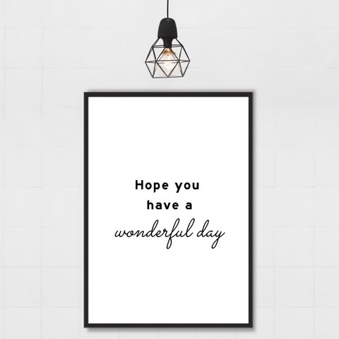 英文「素敵な1日を」シンプルデザインがインテリアに可愛い英文ポスター