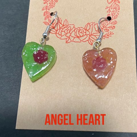 Angel Heartのピアス　　天使　　ハート　　ピアス　　イヤリング薔薇