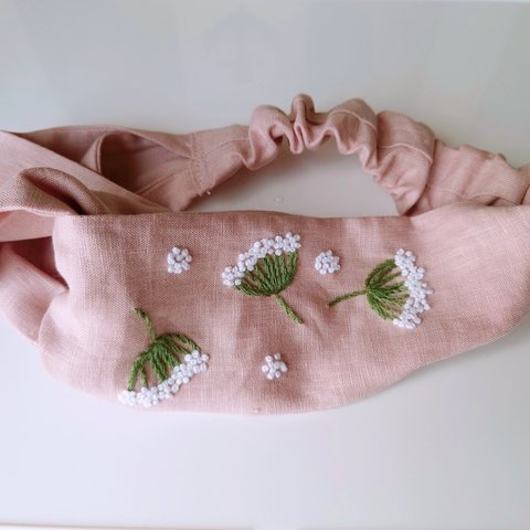 レースフラワー刺繍ヘアバンド キッズサイズ