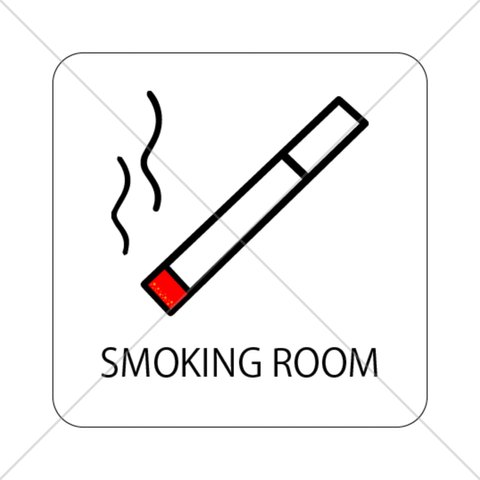 【喫煙室・喫煙所・Smookingroom】コンパクトでシンプルなデザインで貼って便利！SmookingRoom色付きシール！【居酒屋・飲食店・会社・ビル・店舗】【色付きシール・便利シール】