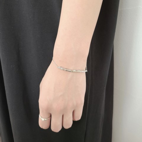 Bar ＆ Chain Bracelet / SV925 ≪送料無料≫ KY-051B