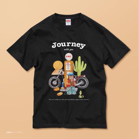 「Journey with you 砂漠のバイカー」 コットンTシャツ/送料無料