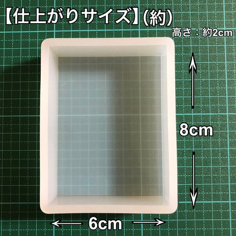 【6cm×8cm】シリコンモールド 長方形 四角形 深型 大きい標本 四角型 昆虫