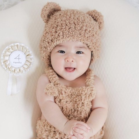 ♡Be teddy bears cap♡ くまさん　ʕ•ᴥ•ʔ くまみみ  帽子 くま ベビー もこもこ ニューボーンフォト