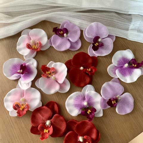 4色20本造花組み合わせ胡蝶蘭 頭花 オーキッド パーティー、結婚式の装飾