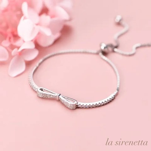 受注製作 ＊ ribbon zirconia bracelet