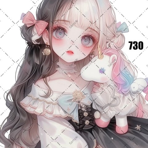 original sticker « no.730 »     //     人物ステッカー オリジナルステッカー