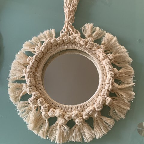 マクラメ編み壁掛け鏡