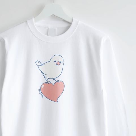 長袖Tシャツ（優しいきもち / 白文鳥）