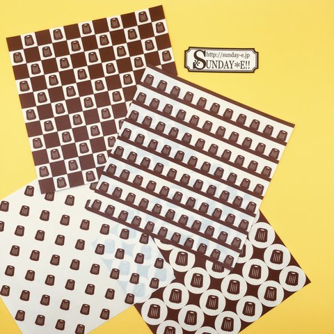 カヌレ柄の　デザインペーパー折り紙
