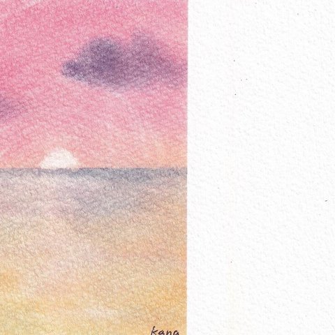 原画メッセージカード「夕焼けの中で」