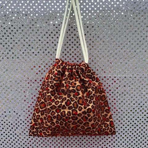 red leopard mini巾着