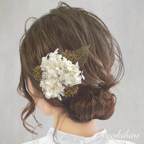 ウェディングヘッドドレス ＊ 結婚式 前撮り プリザーブドフラワー 髪飾り ヘッドパーツ ヘアアクセサリー 花嫁 新婦