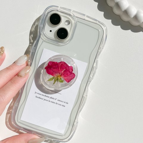 《rose》　バラのスマホグリップ　グリップドック　スマホグリップ