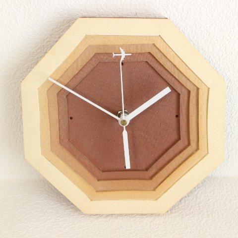 陶器の掛け時計「グラデーション八角」