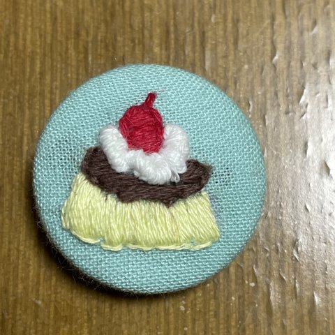 レトロプリンの刺繍くるみボタン