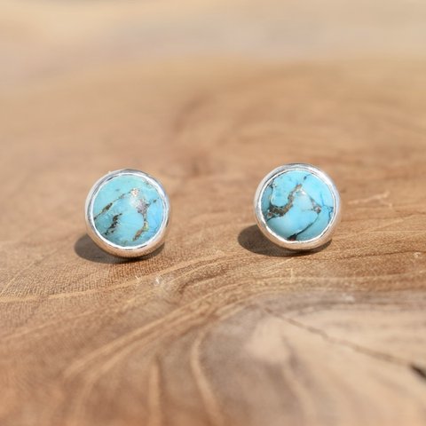 Blue copper turquoise silver pierce 《silver925》round