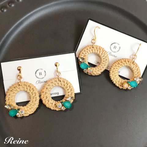 ラタン＊ビジューピアス