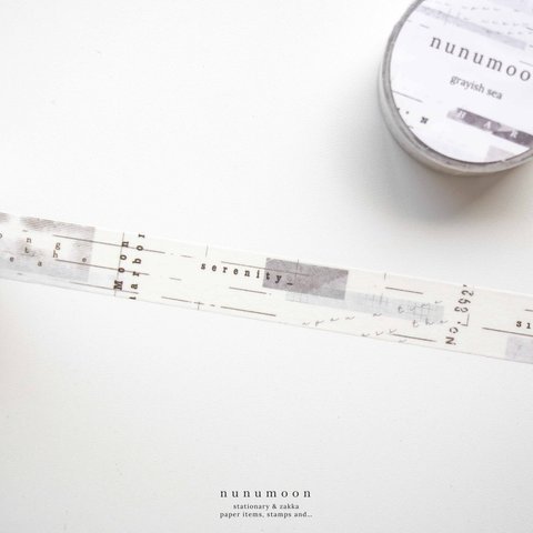 nunumoon original　コラージュ風　マスキングテープ　grayish sea　11052