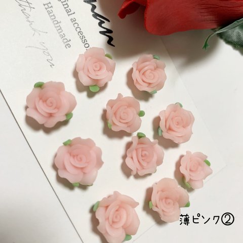 ＊P355＊樹脂薔薇・クリア薄ピンク②