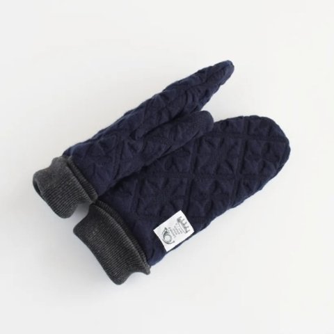 最大約5℃発熱ファー【レディース】幾何学模様×グレーのミトン手袋
