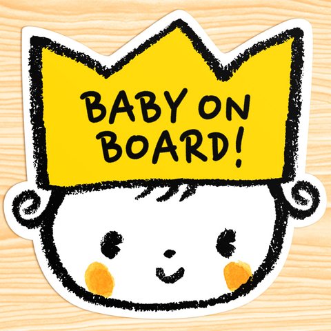 BABY ON BOARD マグネットステッカー(赤ちゃん姫）